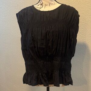 H&M Black Smocked Blouse